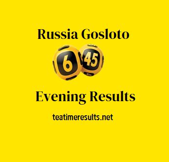 russia gosloto evening results|Russia Gosloto Evening Results.